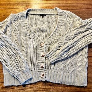 Mint green Papermoon chunky textured knit cardigan